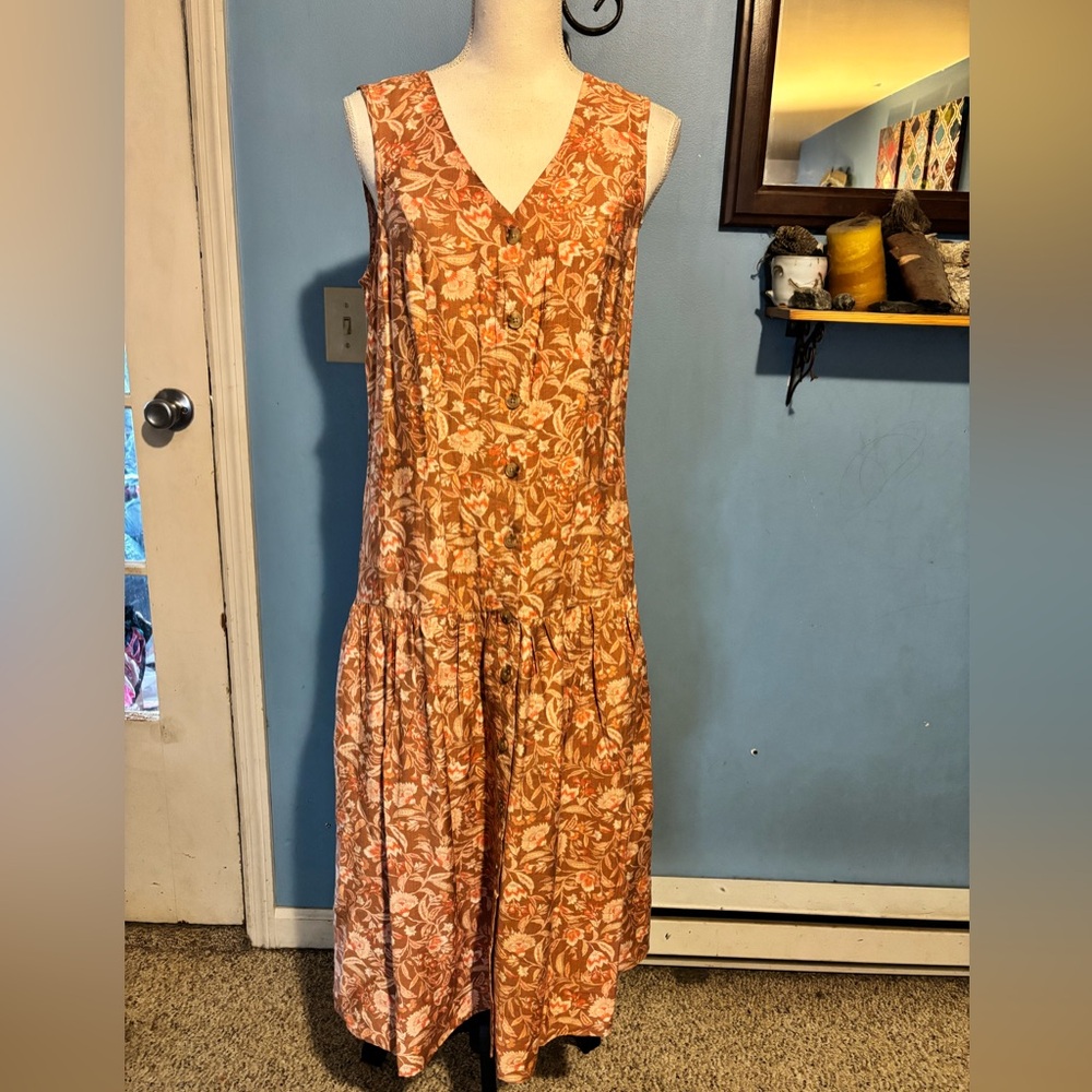 Lucky Brand, Floral, Button Down, Maxi Dress